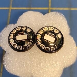 Vintage Style Telephone Dial Pad Stud Earrings. 1 Pair New